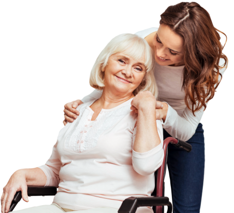 senior woman with her daughter